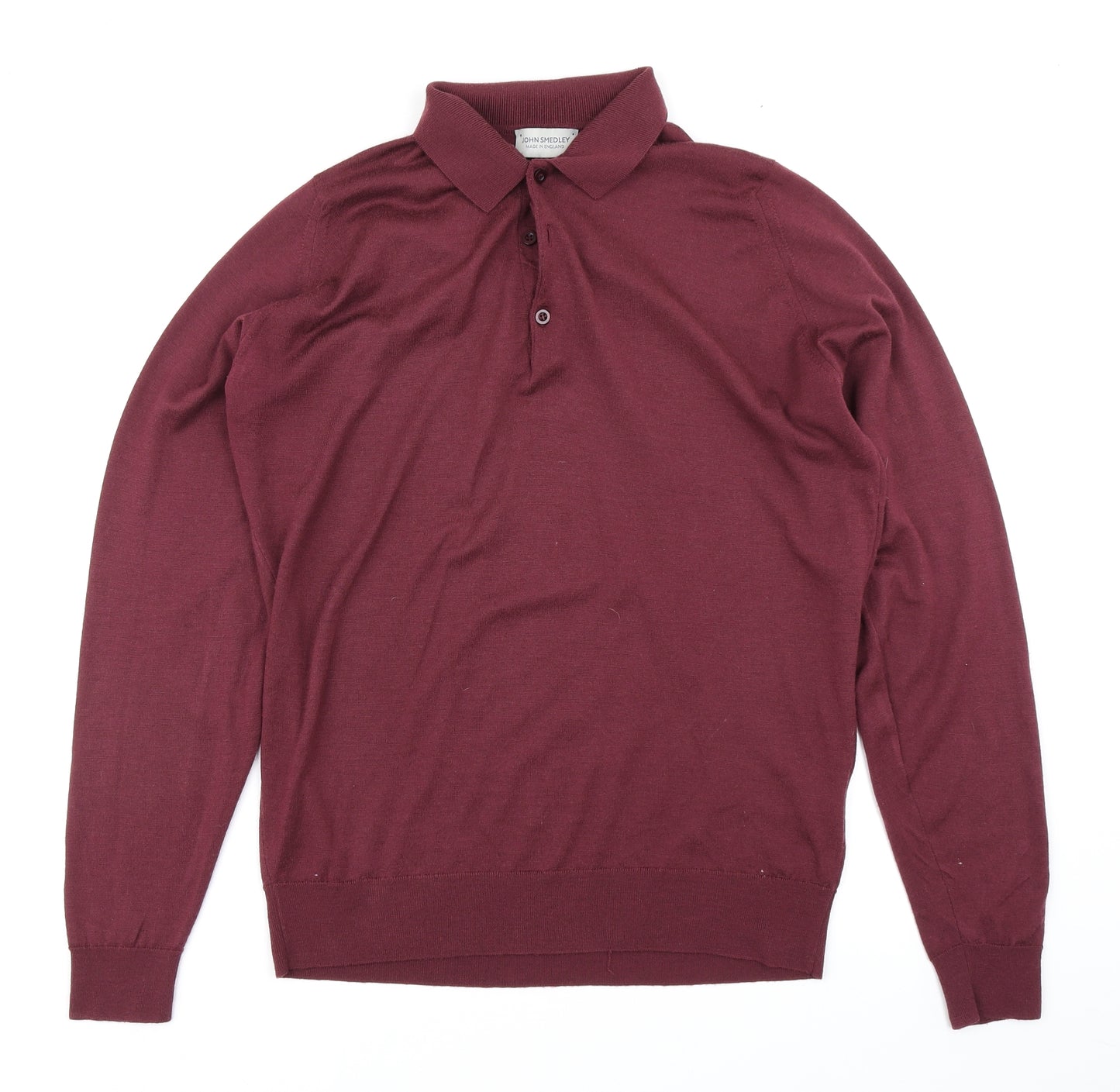 John Smedley Mens Purple  Knit  Polo Size L