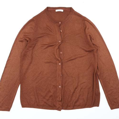 Classic Womens Brown  Knit Cardigan Jumper Size 16