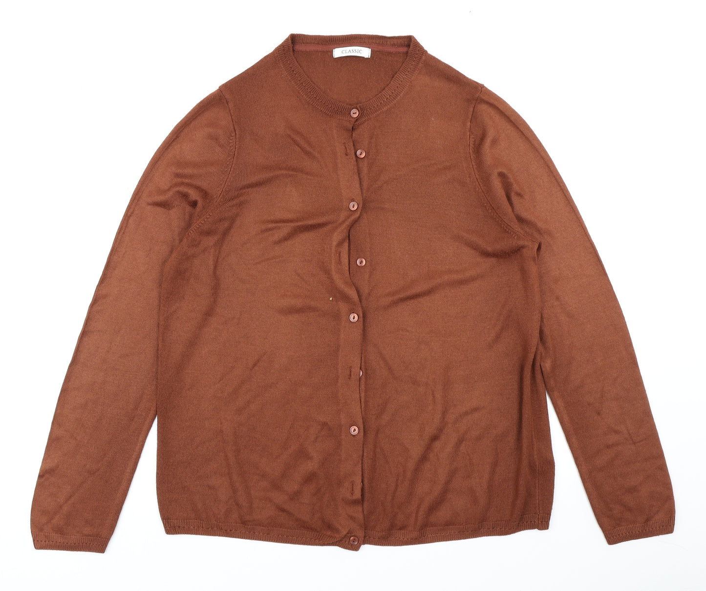 Classic Womens Brown  Knit Cardigan Jumper Size 16