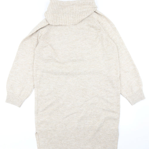F&F Womens Beige  Knit Jumper Dress  Size 10