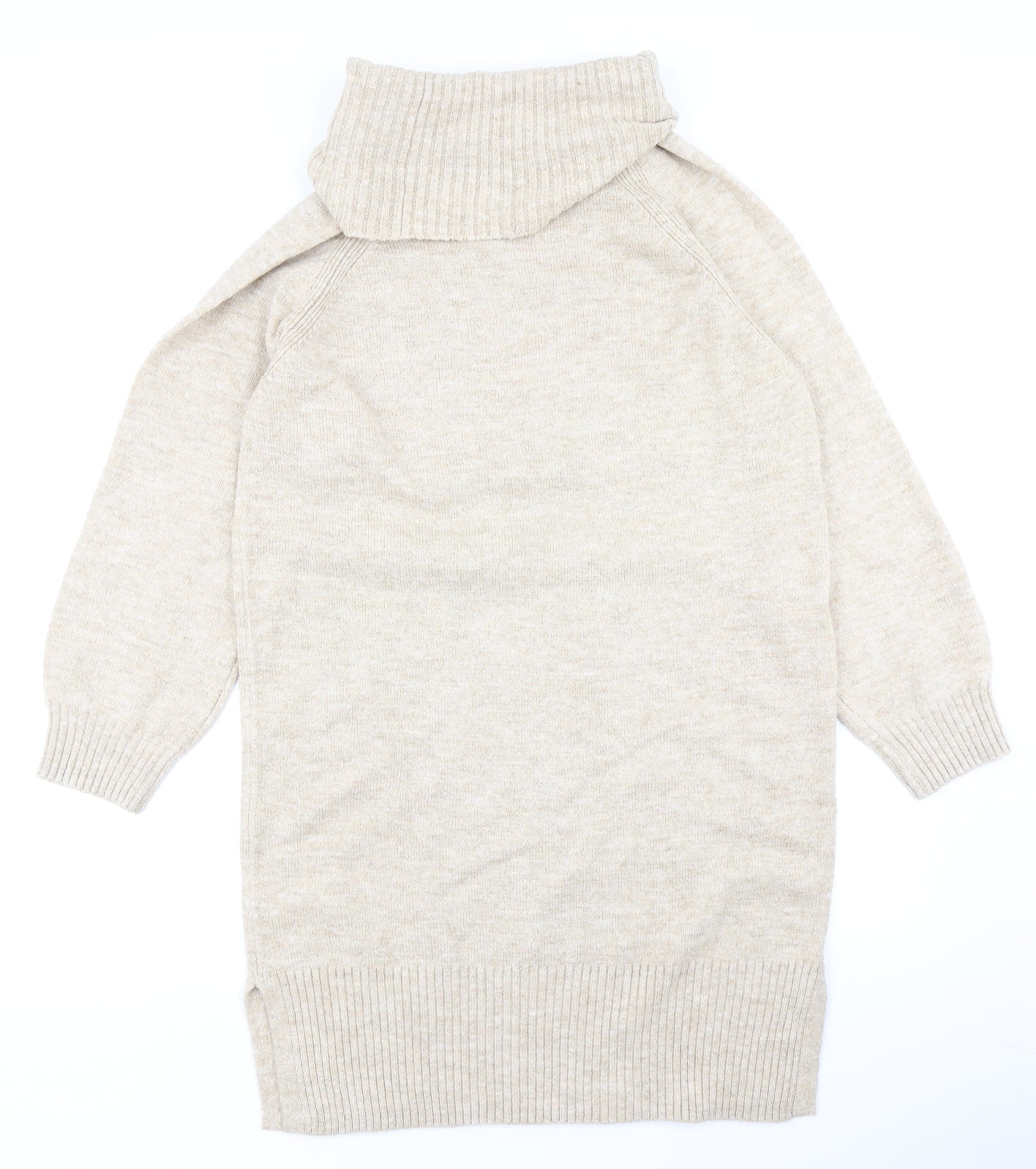 F&F Womens Beige  Knit Jumper Dress  Size 10