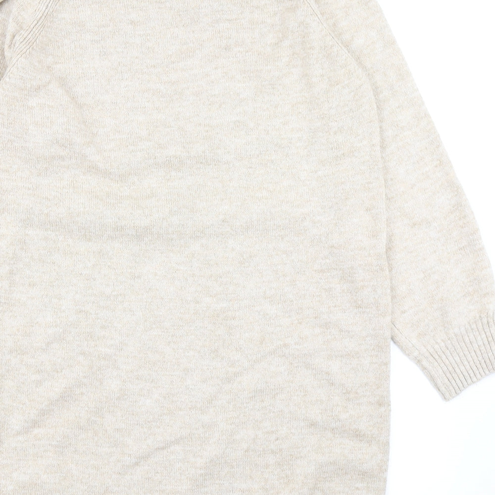 F&F Womens Beige  Knit Jumper Dress  Size 10