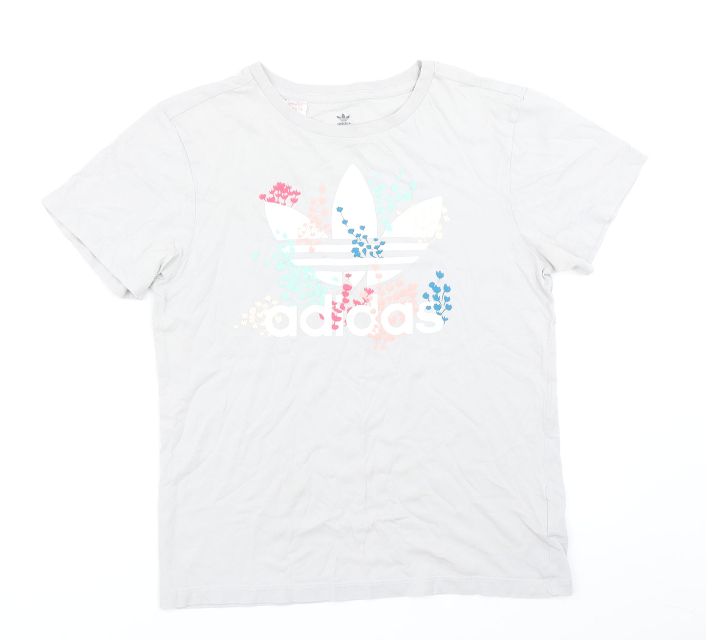 adidas Girls Grey   Basic T-Shirt Size 12-13 Years