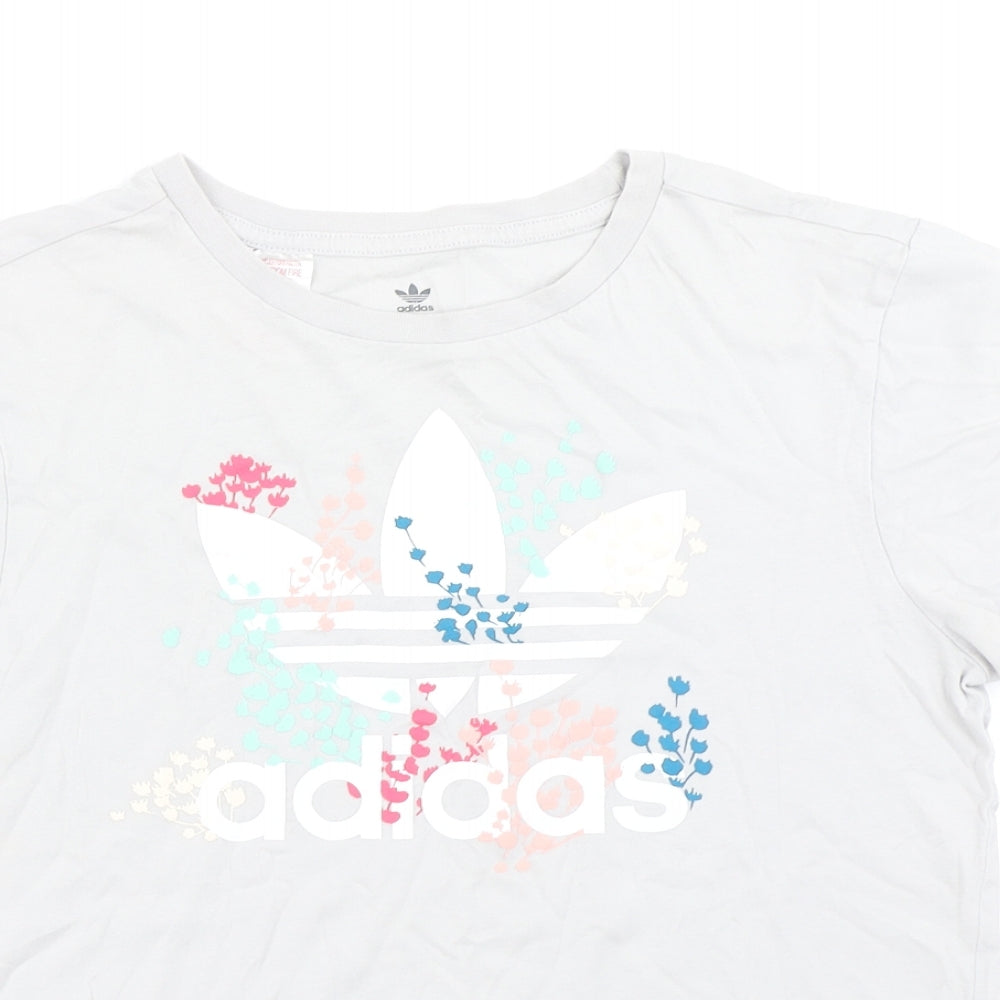 adidas Girls Grey   Basic T-Shirt Size 12-13 Years