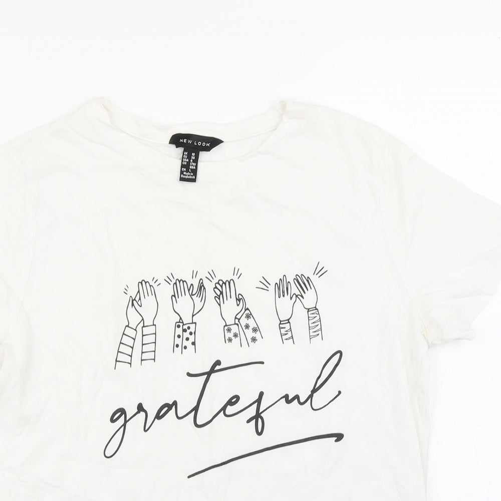 New Look Womens White   Basic T-Shirt Size 10