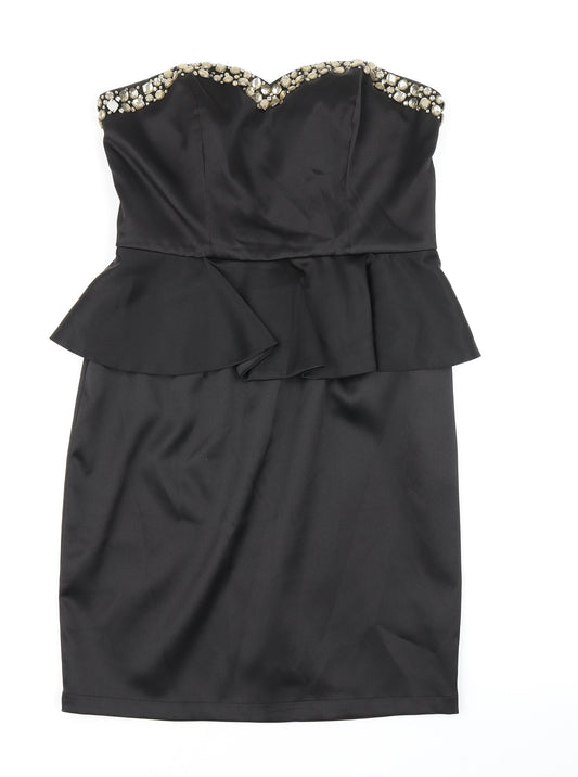 New Look Womens Black   Pencil Dress  Size 12  - Peplum