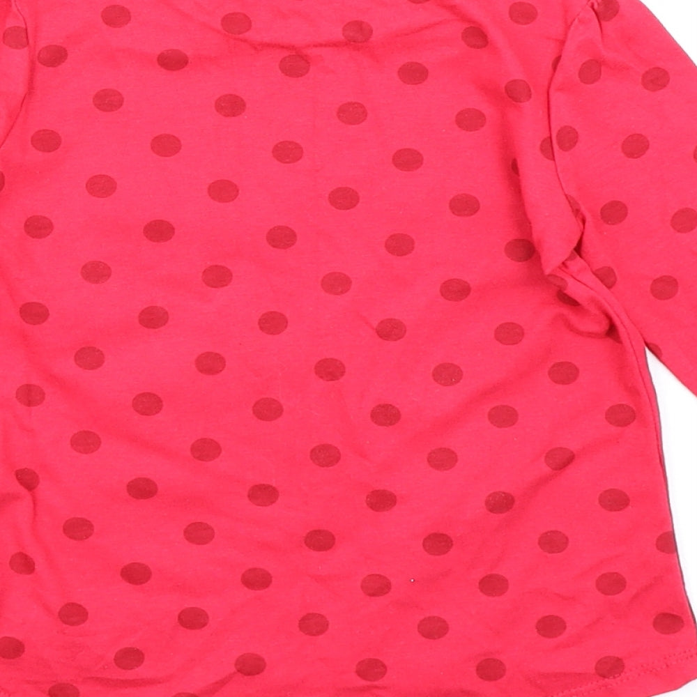 Disney Girls Red Polka Dot  Basic T-Shirt Size 12-18 Months  - Minnie Mouse