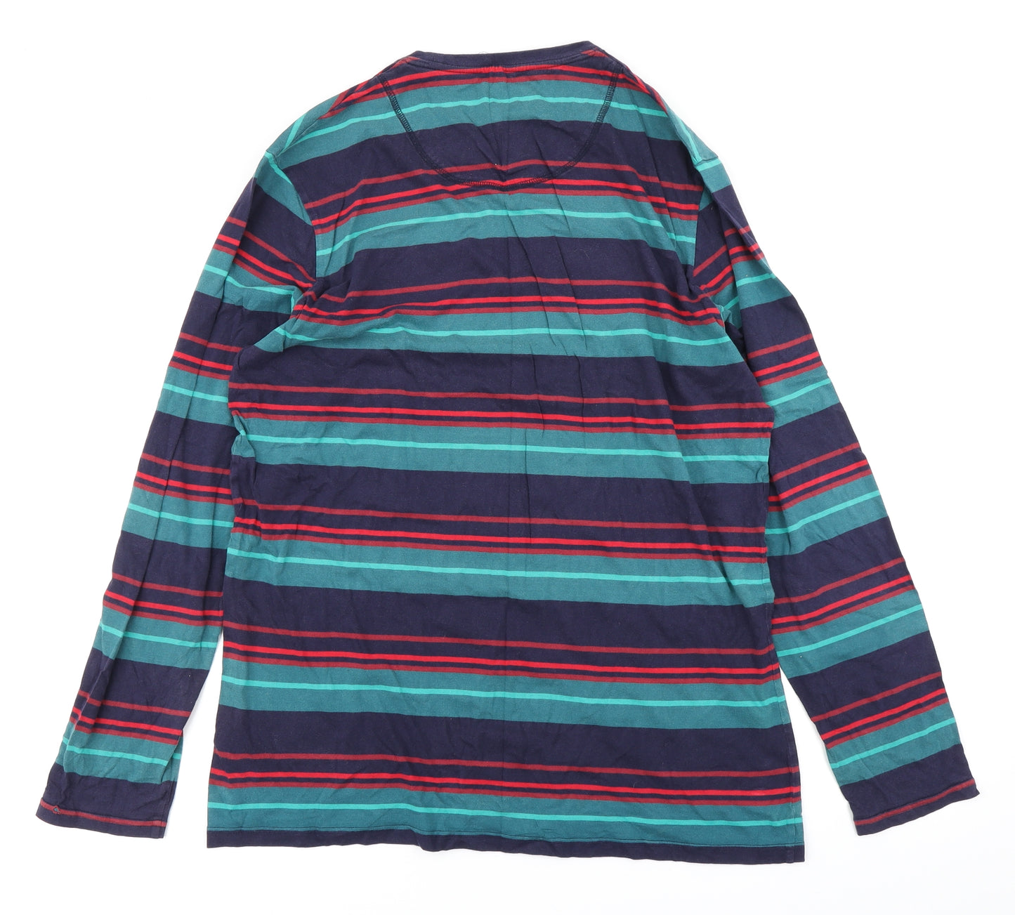 M&S Mens Green Striped   T-Shirt Size M