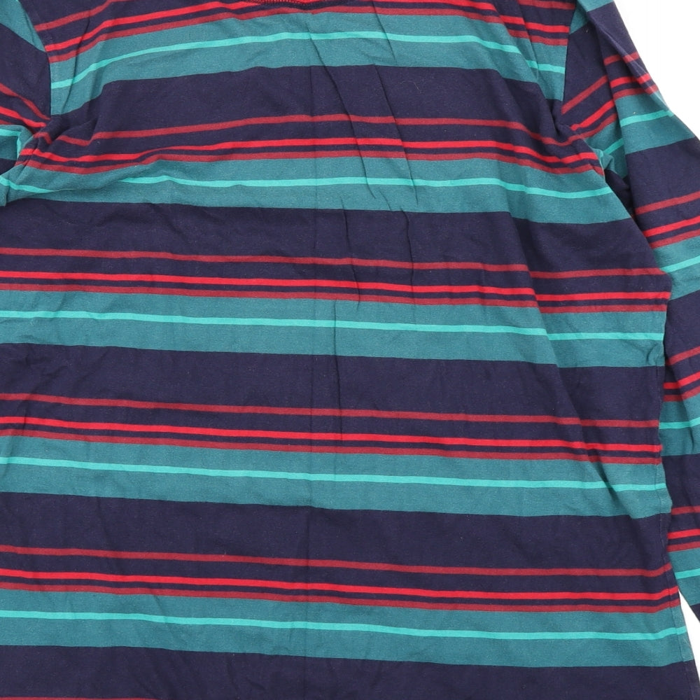 M&S Mens Green Striped   T-Shirt Size M