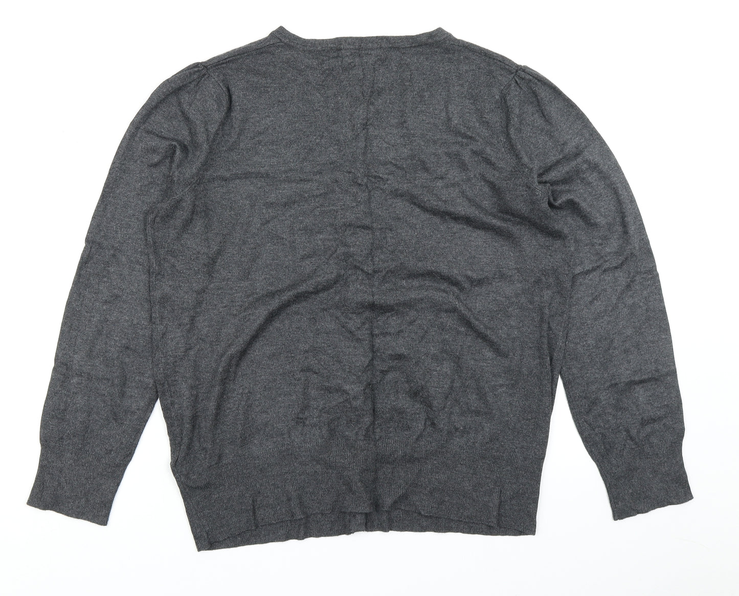 M&S Collection Womens Grey  Knit Cardigan Jumper Size 16