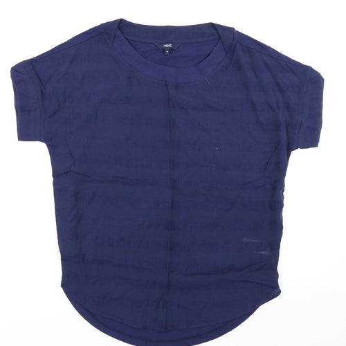 NEXT Womens Blue Striped  Basic T-Shirt Size 10