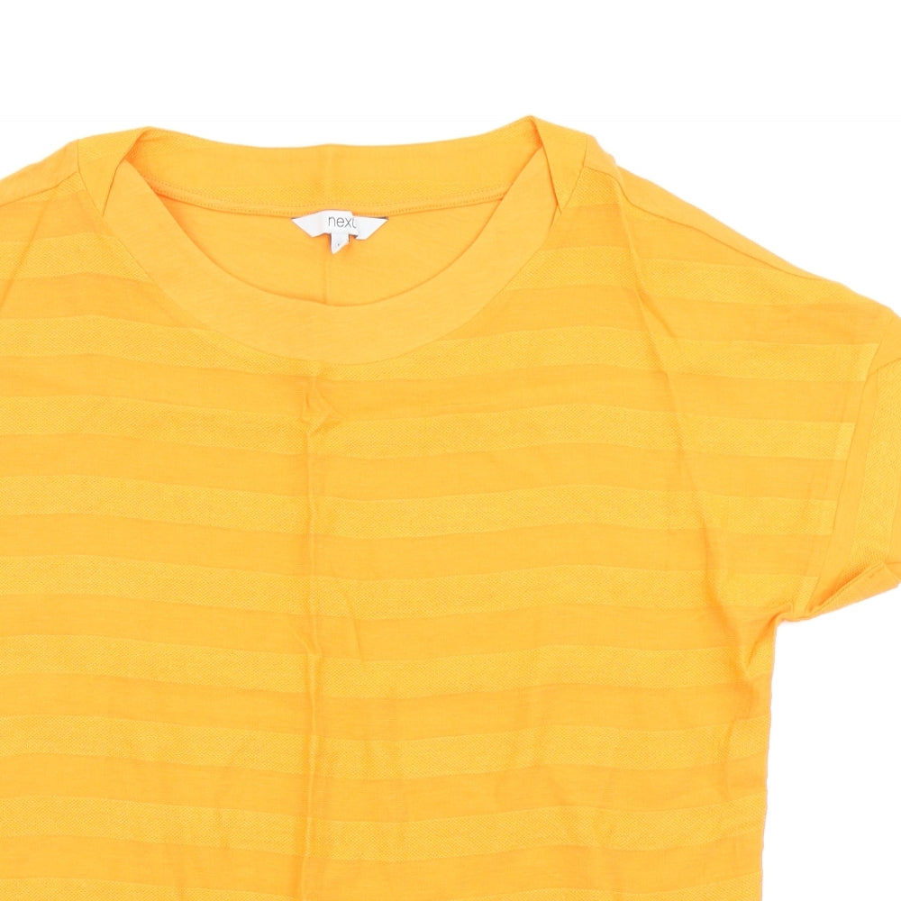 NEXT Womens Orange Striped  Basic T-Shirt Size 10