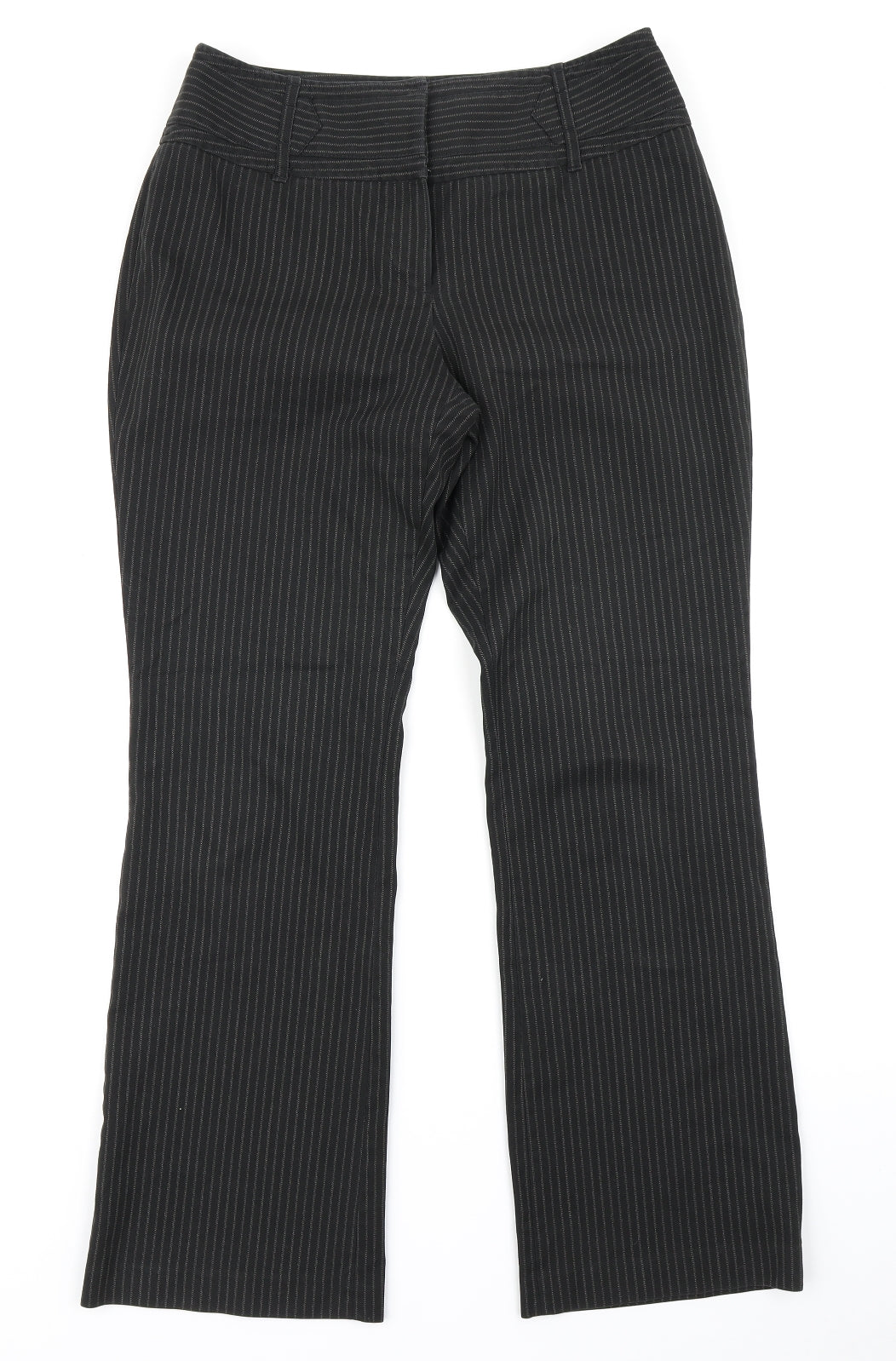 NEXT Womens Black Striped  Trousers  Size 12 L27 in