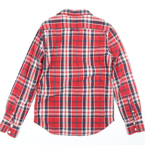 Superdry Mens Red Plaid   Button-Up Size M