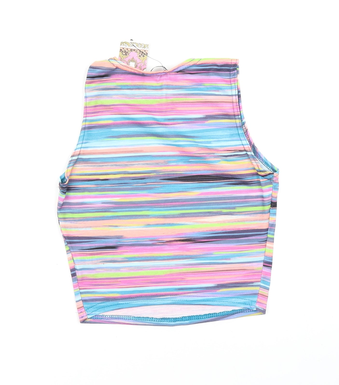 Boohoo Womens Purple Striped  Cropped Tank Size 6