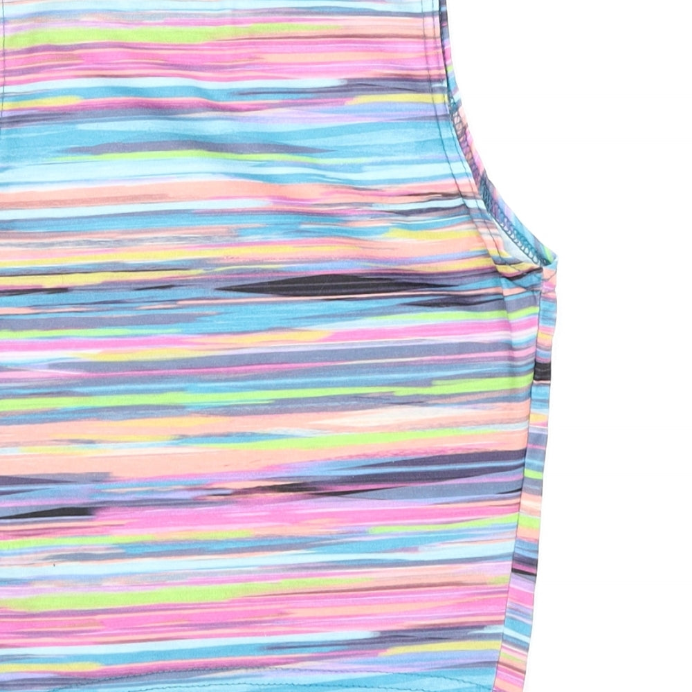 Boohoo Womens Purple Striped  Cropped Tank Size 6