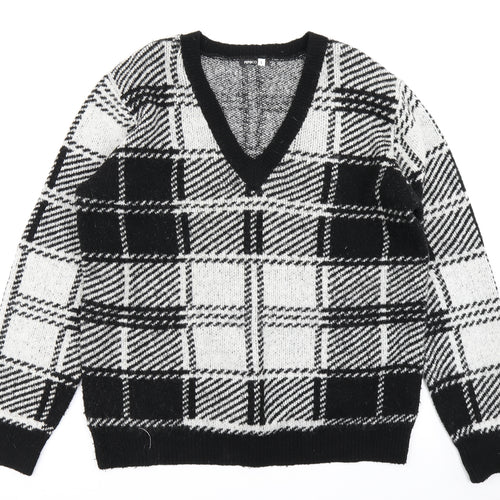 Pep & Co Womens Black Check  Pullover Jumper Size L