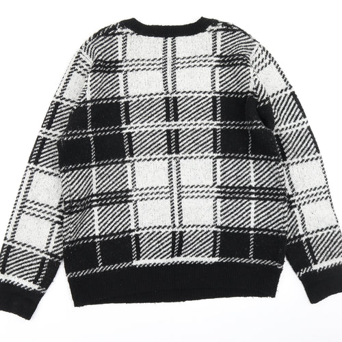 Pep & Co Womens Black Check  Pullover Jumper Size L