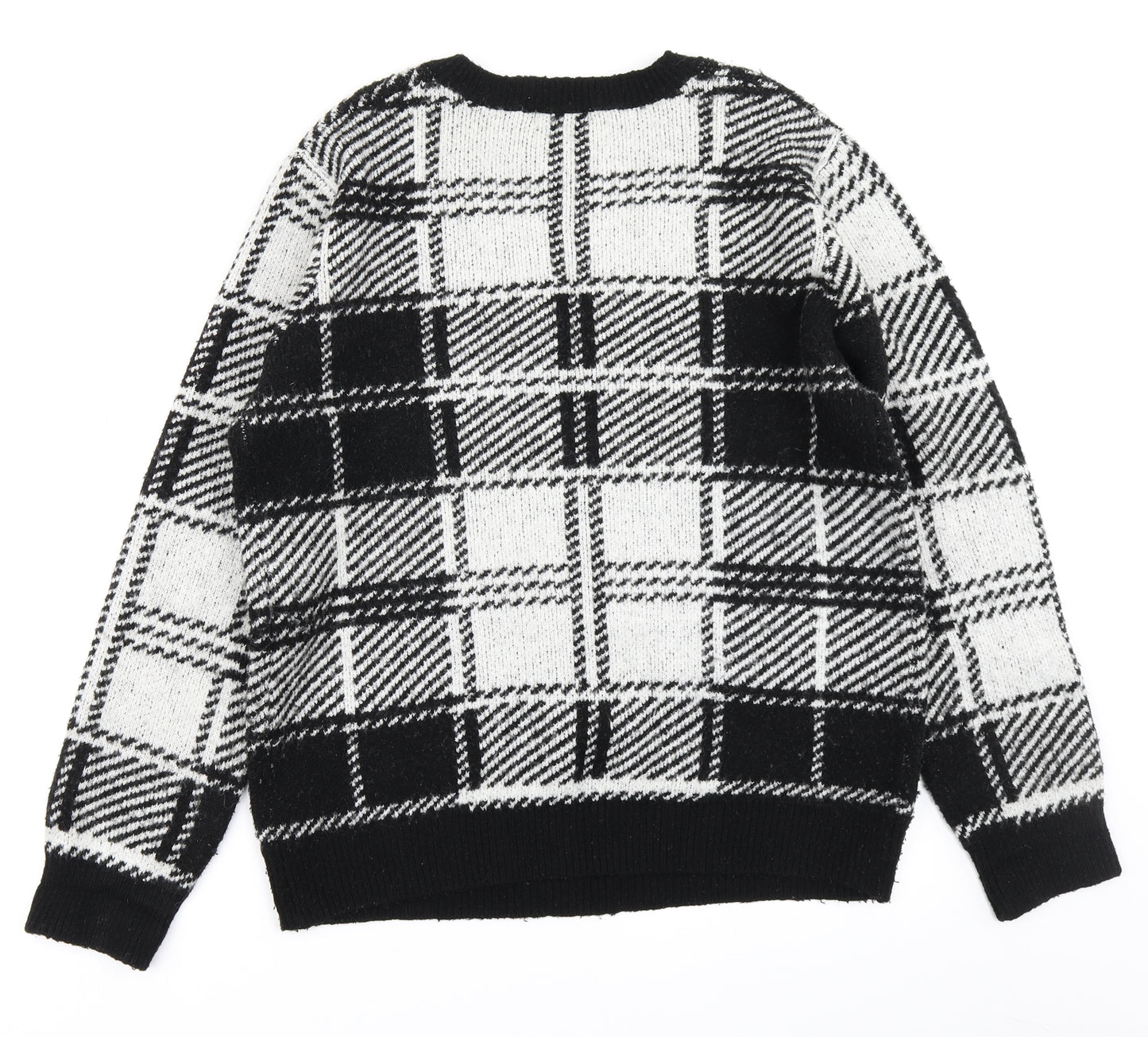 Pep & Co Womens Black Check  Pullover Jumper Size L
