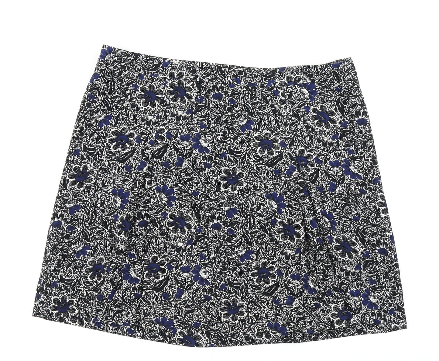 NEXT Womens Black Floral  Pleated Skirt Size 10