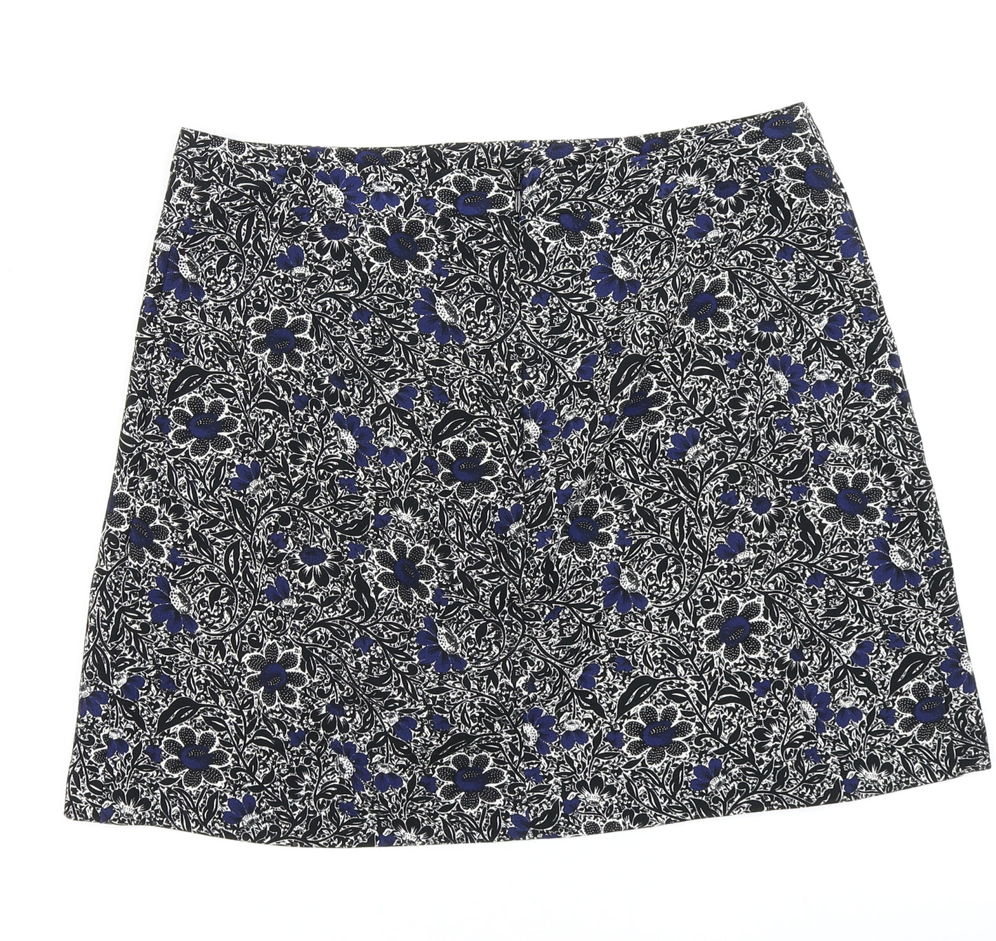 NEXT Womens Black Floral  Pleated Skirt Size 10