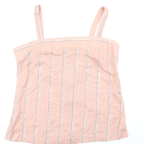 NEXT Womens Pink Striped  Basic Blouse Size 18