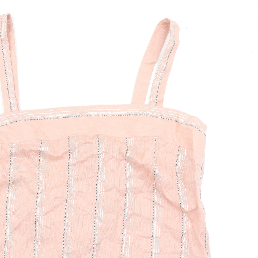 NEXT Womens Pink Striped  Basic Blouse Size 18