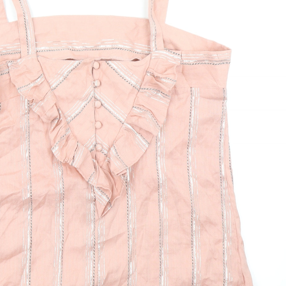 NEXT Womens Pink Striped  Basic Blouse Size 18