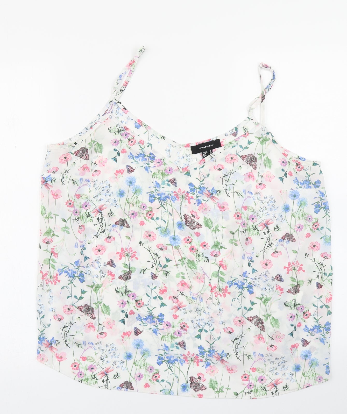 Atmosphere Womens White Floral  Camisole Blouse Size 18