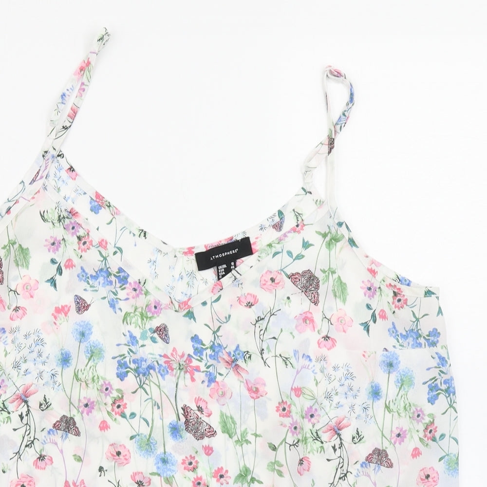 Atmosphere Womens White Floral  Camisole Blouse Size 18