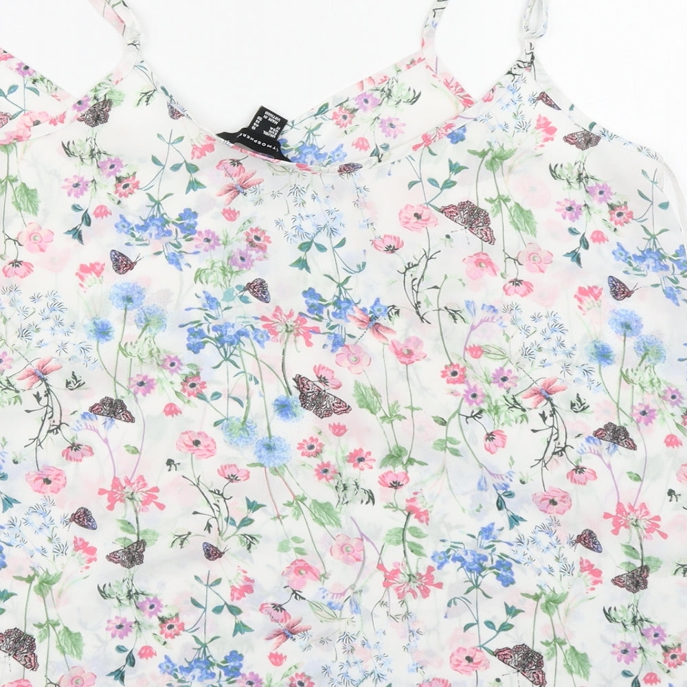 Atmosphere Womens White Floral  Camisole Blouse Size 18