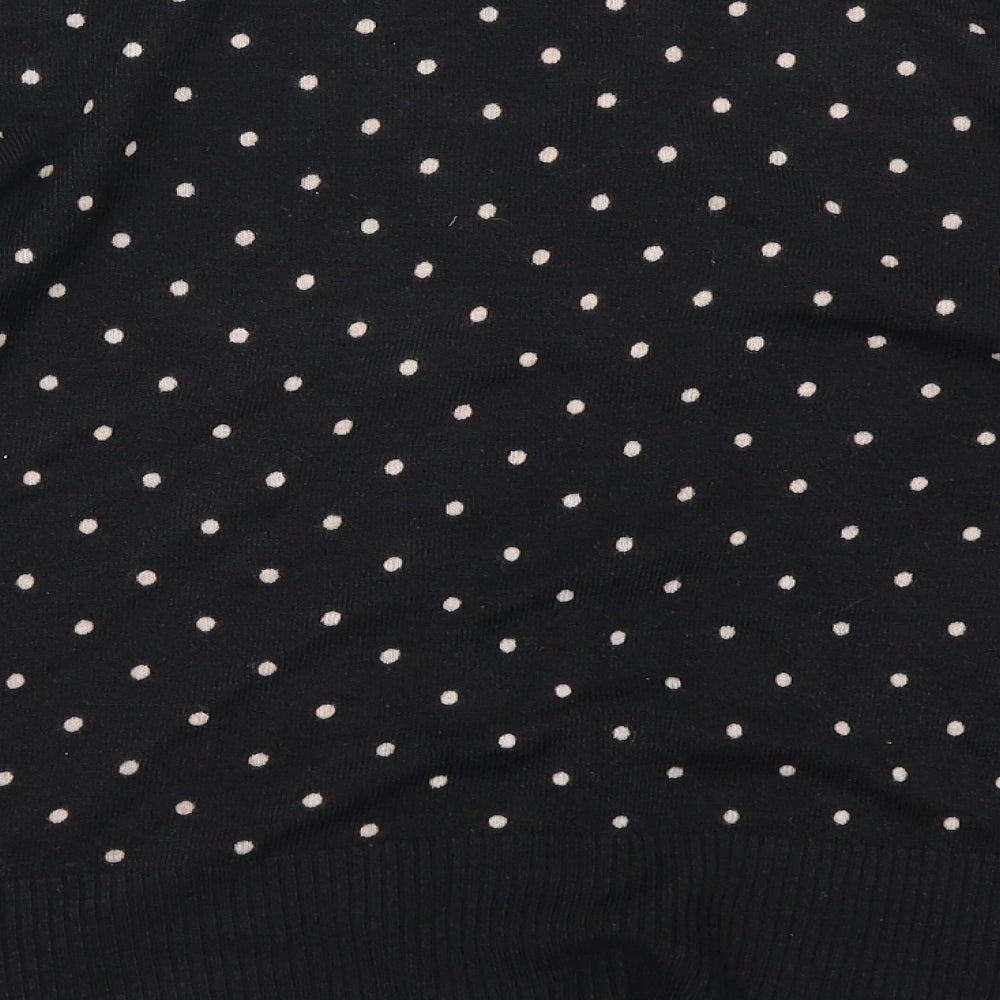 F&F Womens Black Polka Dot Knit Cardigan Jumper Size 16