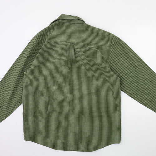 Designed for T Mens Green Check   Button-Up Size M
