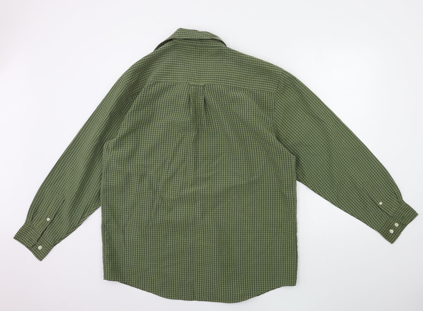 Designed for T Mens Green Check   Button-Up Size M