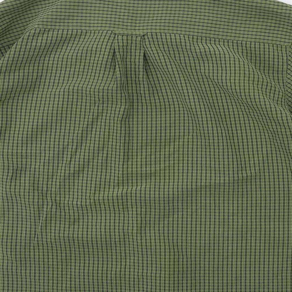 Designed for T Mens Green Check   Button-Up Size M