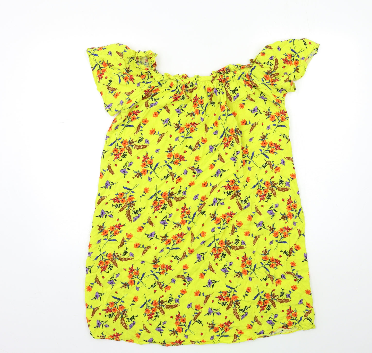 Papaya Womens Yellow Floral  A-Line  Size 12