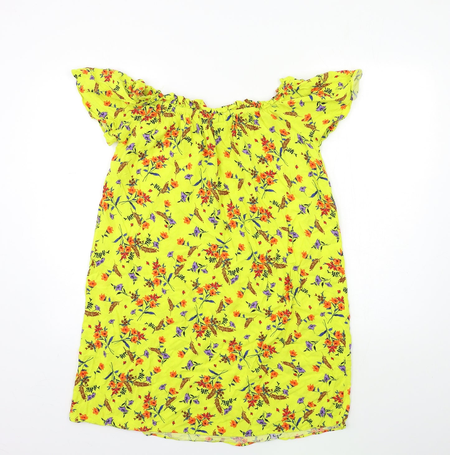 Papaya Womens Yellow Floral  A-Line  Size 12
