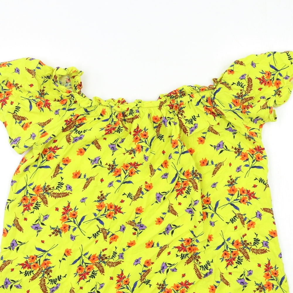 Papaya Womens Yellow Floral  A-Line  Size 12