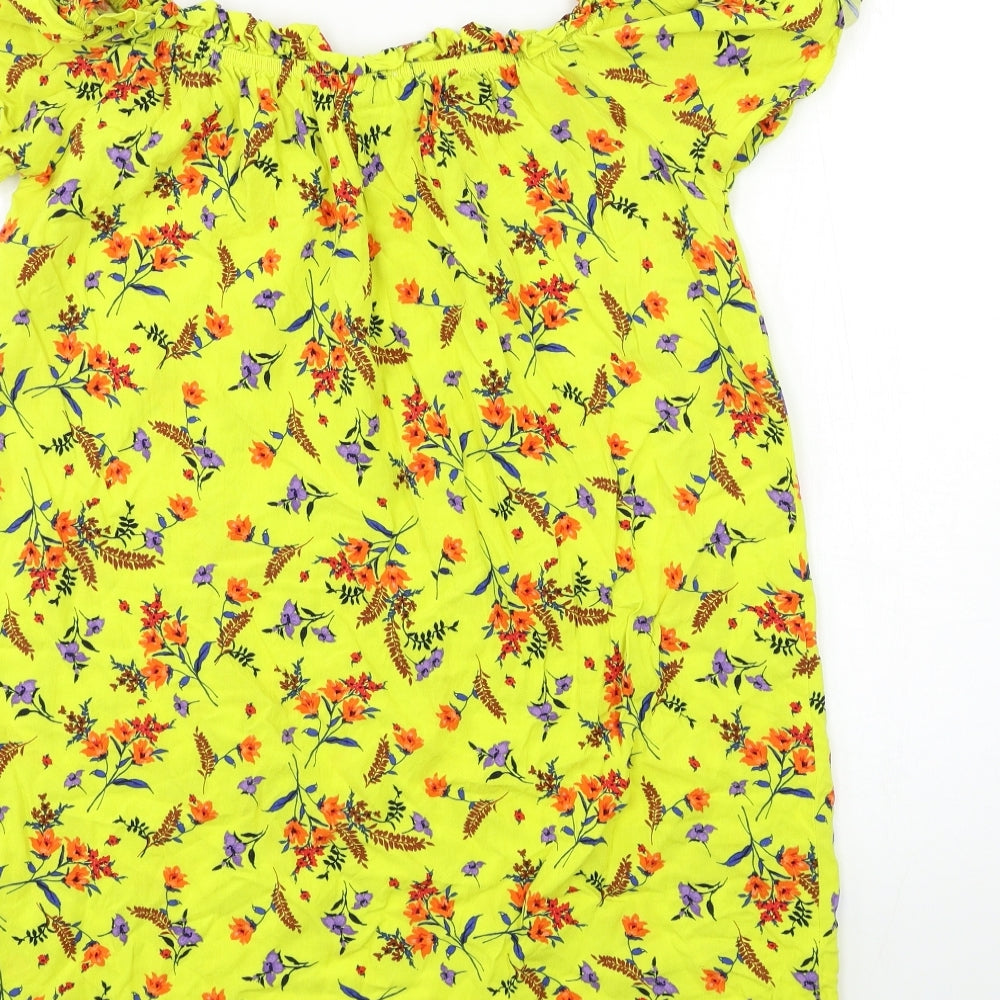 Papaya Womens Yellow Floral  A-Line  Size 12