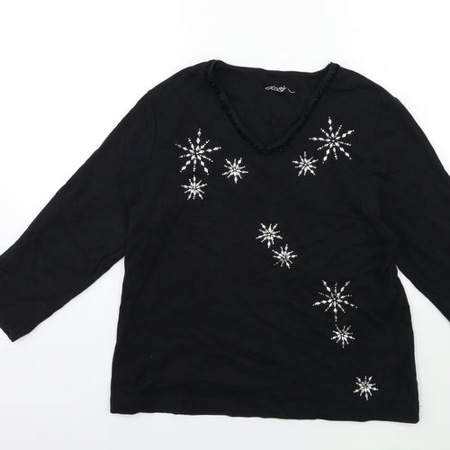 DASH Womens Black   Basic T-Shirt Size 16