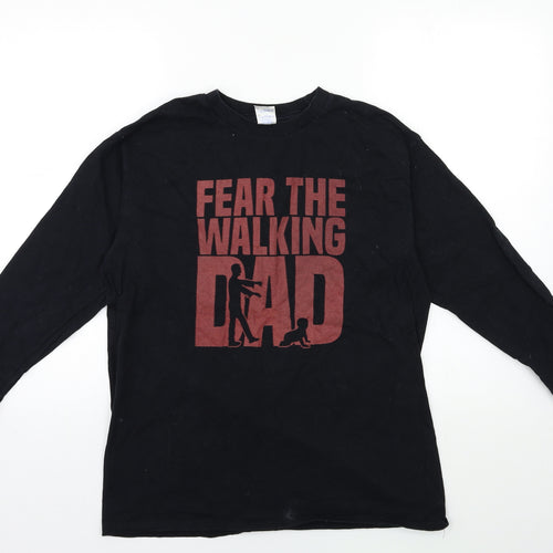 Gildan Mens Black    T-Shirt Size L  - walking dead