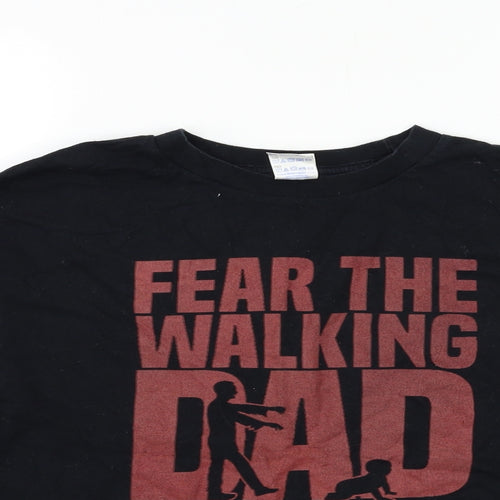 Gildan Mens Black    T-Shirt Size L  - walking dead
