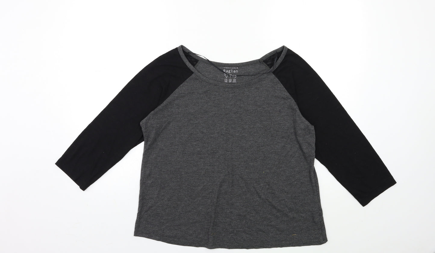 Atmosphere Womens Grey   Basic T-Shirt Size 16
