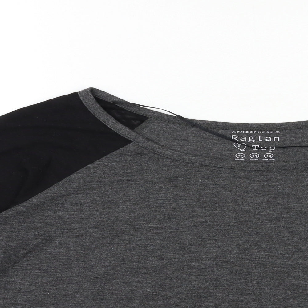 Atmosphere Womens Grey   Basic T-Shirt Size 16