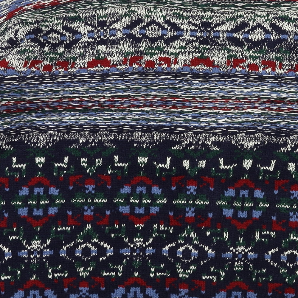 Sparkle & Fade Mens Blue Striped Knit Cardigan Jumper Size L