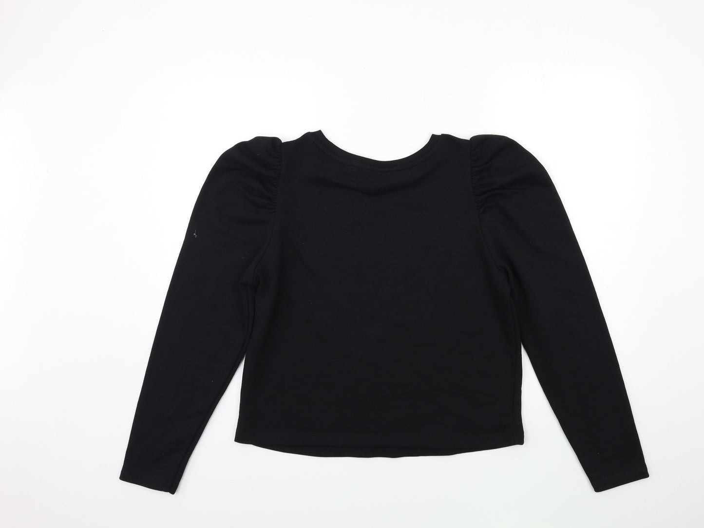 Zara Womens Black   Pullover Sweatshirt Size L  - Puff Shoulder Sleeve
