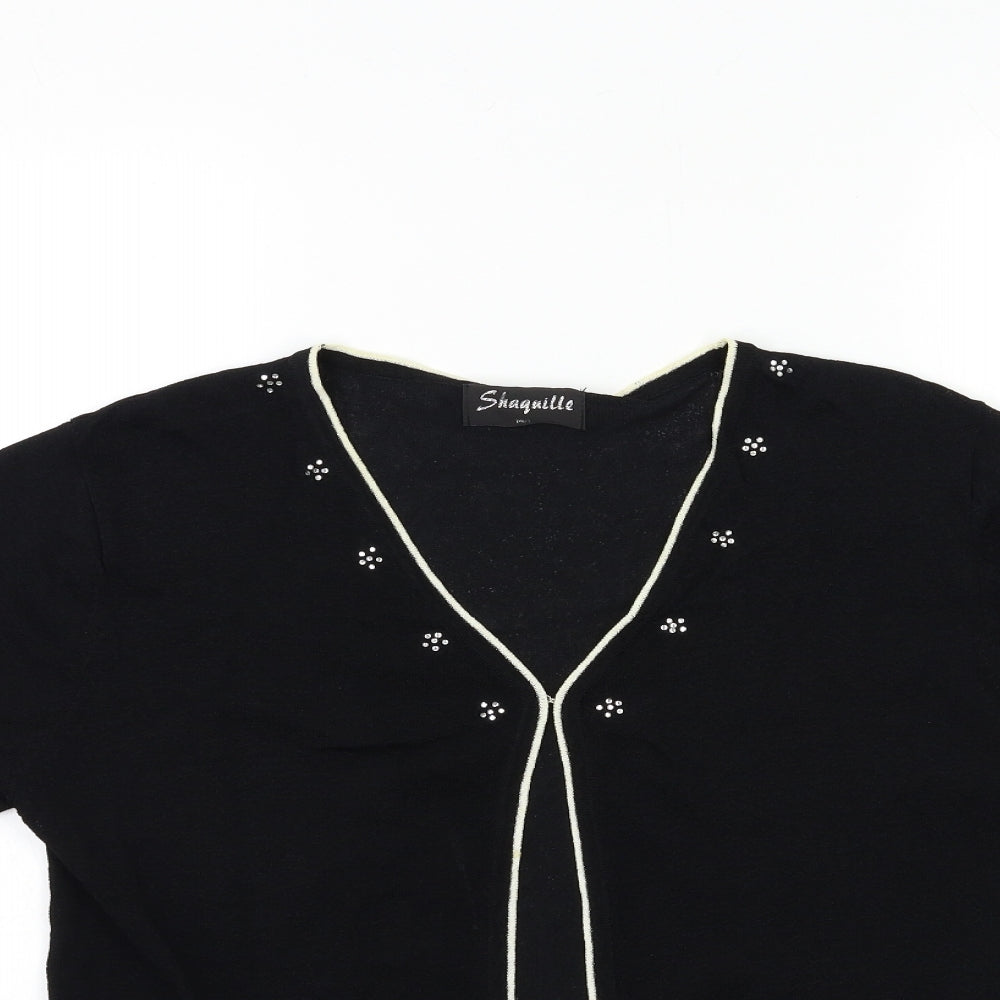 SHAQUILLE Womens Black  Knit Cardigan Jumper Size M