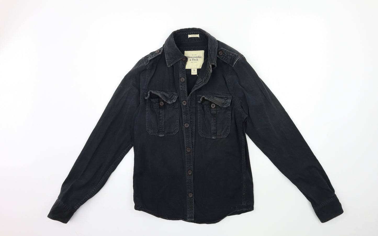 Abercrombie & Fitch Mens Black  Denim Jacket  Size S