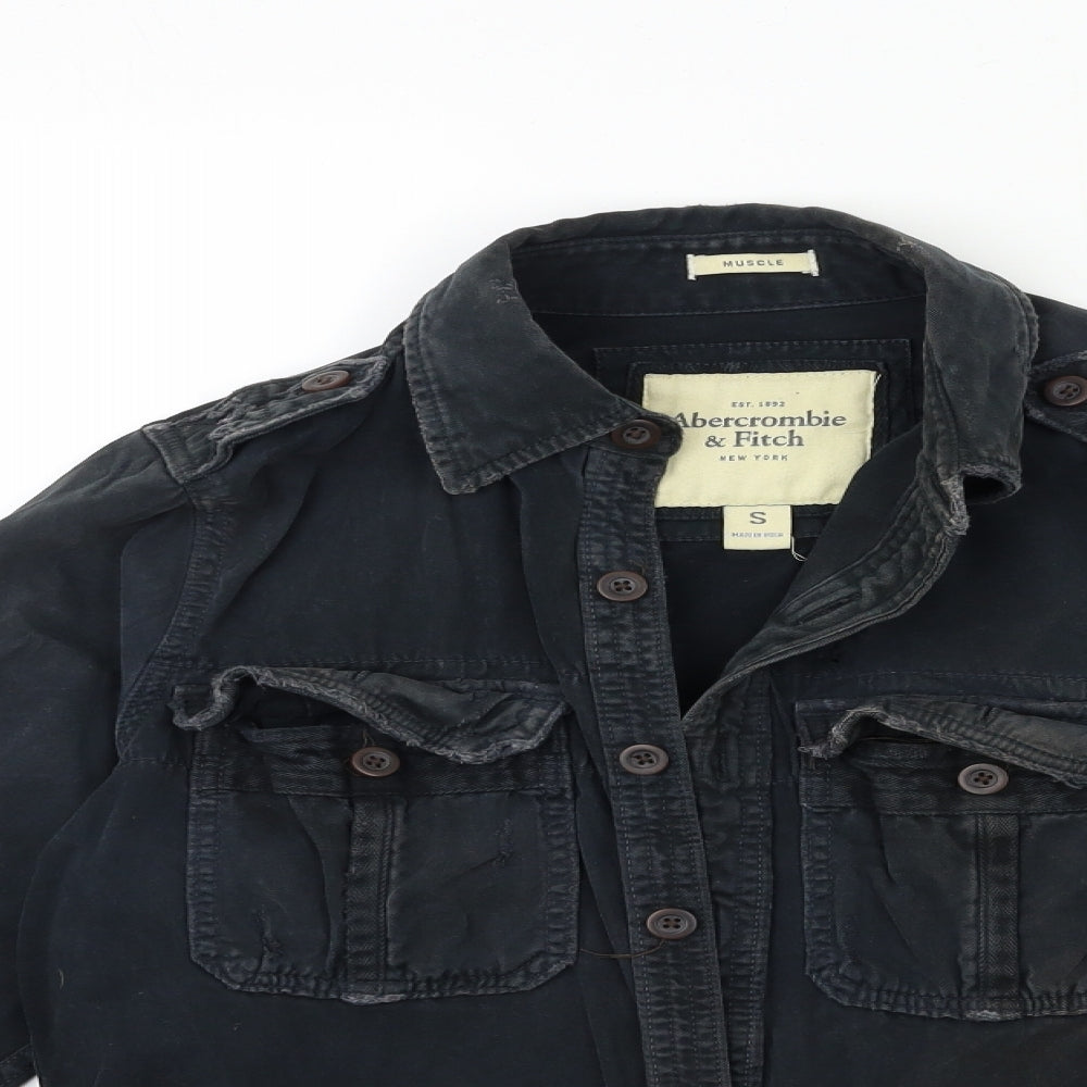Abercrombie & Fitch Mens Black  Denim Jacket  Size S