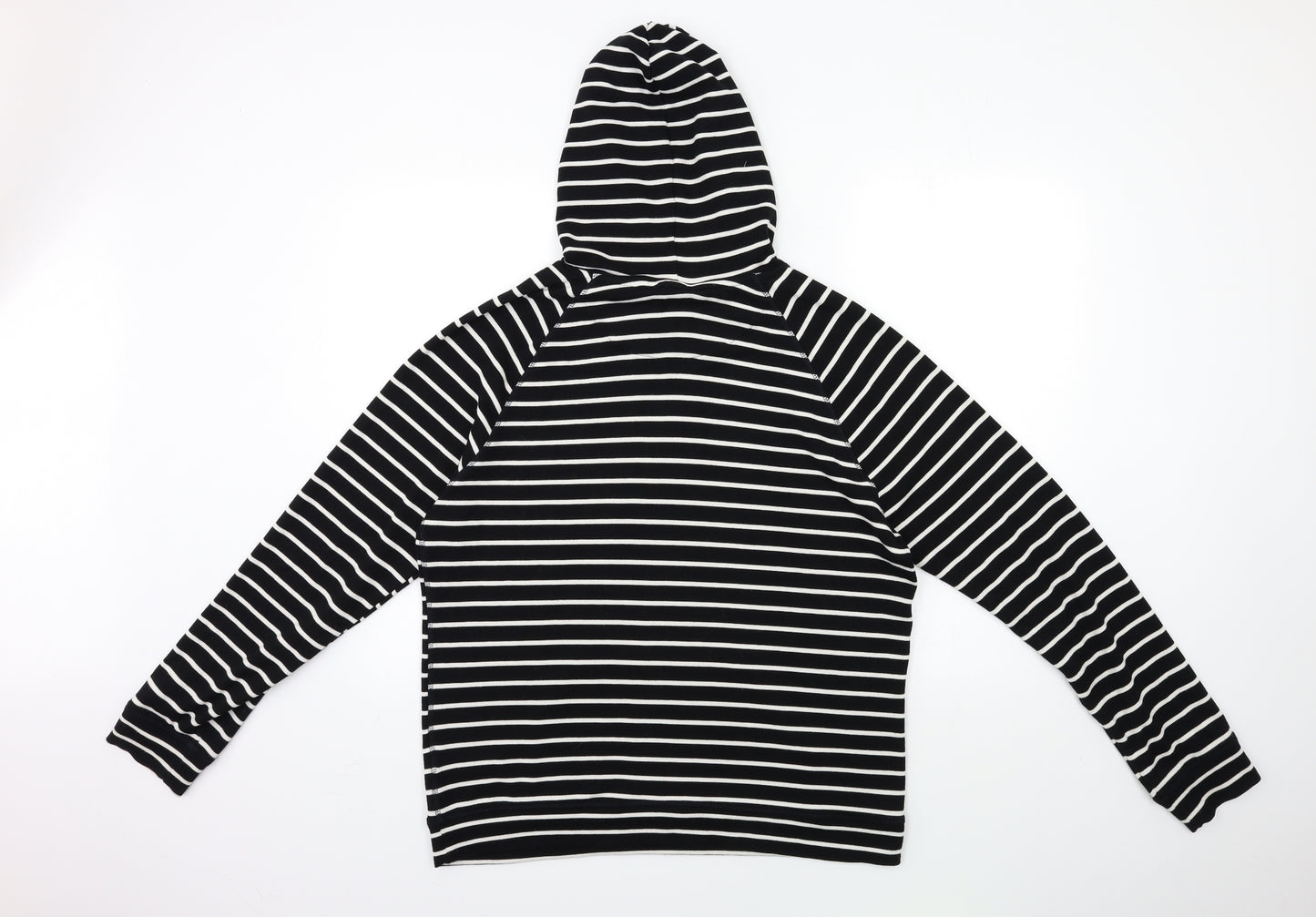 Marks and Spencer Womens Black Striped  Pullover Hoodie Size 16